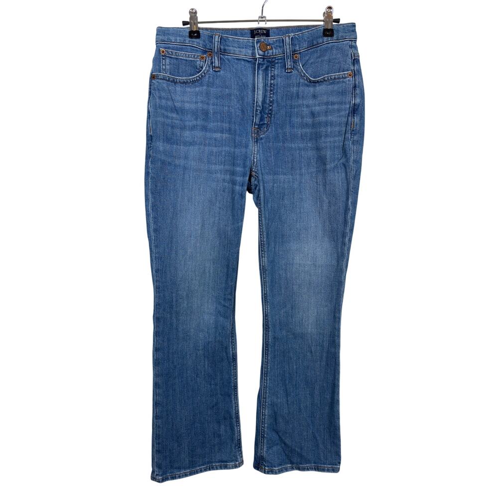 J. Crew Factory Flare Crop Jeans Womens 27 Blue Mid Rise All-Day Stretch
